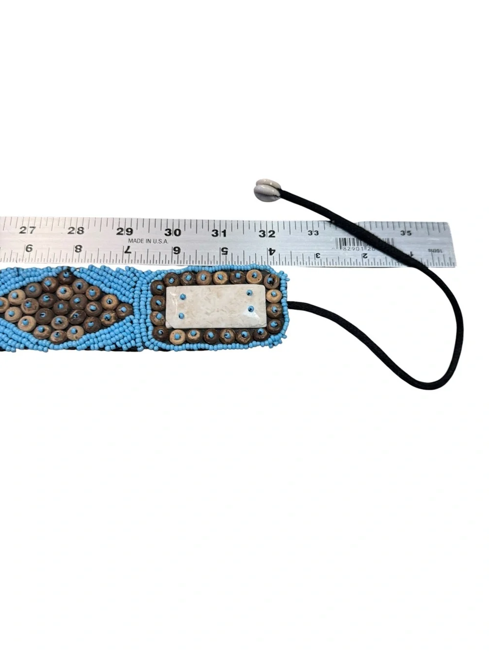Beaded Blue and Brown Embellished Belt Ties 32” (Not Including Ties)